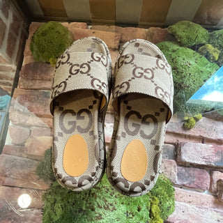 GUCCI Angelina GG Logo Platform Slide Sandals SZ38.5(8.5US)
