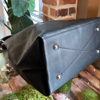 LOUIS VUITTON Carmel Black Mahina Leather Hobo Bag