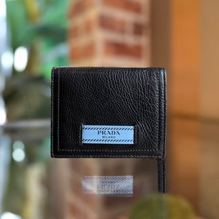 PRADA Black Leather Bifold Wallet