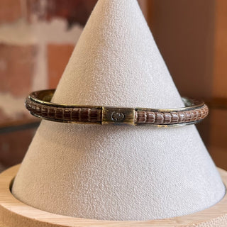 GUCCI Brown Lizard Skin Bangle