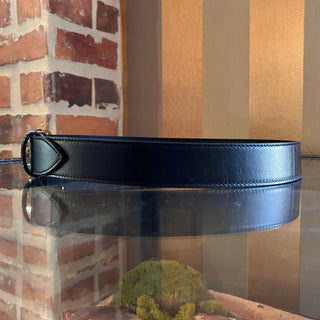 GUCCI Interlocking G Two Tone Buckle Black Leather Belt SZ 75/30