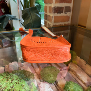HERMES TPM Evelyne Orange Clemence Leather Crossbody