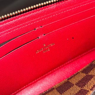 LOUIS VUITTON Clémence Damier Ebene Red Canvas Wallet
