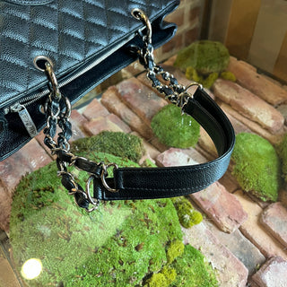 CHANEL GST Grand Shopper Black Caviar Leather Quilted Tote