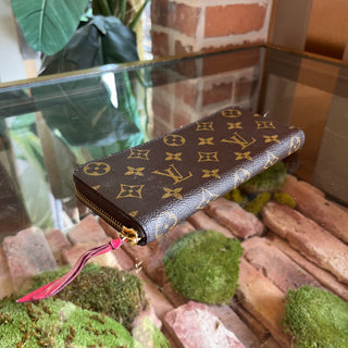 LOUIS VUITTON Clemence Fuchsia Monogram Canvas Wallet