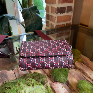 GUCCI Super Mini GG Shadow Monogram Red Shoulder Bag