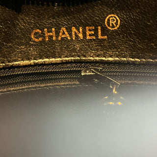 CHANEL Vintage Black Lambskin Leather Crossbody Bag