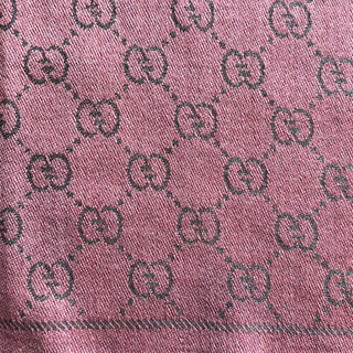 GUCCI Pink GG Jacquard Wool Scarf Graphite