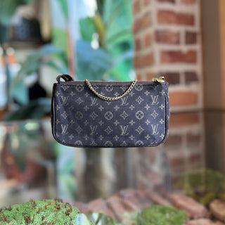 LOUIS VUITTON Pochette Small Brown Mini Lin Canvas Handbag