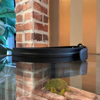 GUCCI G Bamboo Buckle Black Leather Belt SZ 85/34