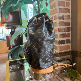 LOUIS VUITTON Montsouris GM Brown Monogram Canvas Drawstring Backpack