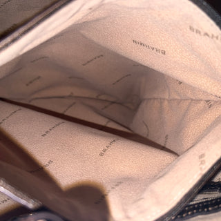 BRAHMIN Amelia Bucket Dark Brown Melbourne Croc Embossed Leather Bucket Bag