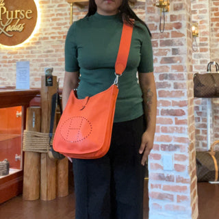 HERMES Evelyne PM III Bougainvillea Epsom Leather Crossbody Bag