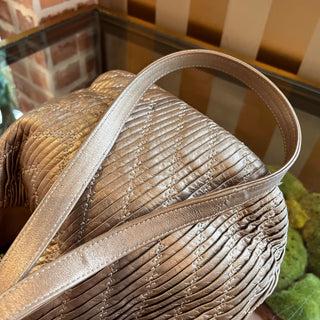 CHANEL Coco Pleats Paris-Greece Lambskin Gold Bucket Bag