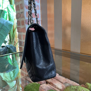 CHANEL Maxi Single Flap Black Caviar Shoulder Bag