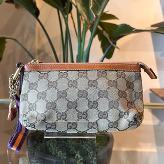 GUCCI GG Canvas Jolicoeur Wristlet