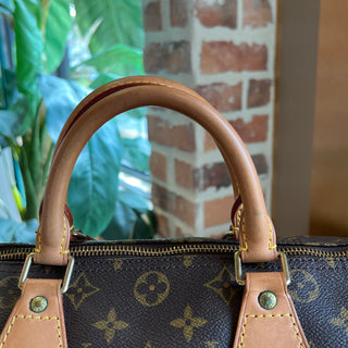 LOUIS VUITTON Speedy 30 Brown Monogram Canvas Satchel Bag