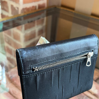 PRADA Lambskin Nylon Bifold Triangle Enamel Wallet