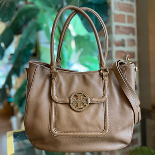 TORY BURCH Amanda Tan Leather Tote Bag