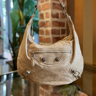 BALENCIAGA Giant 21 Beige Chevre Leather Hobo Bag