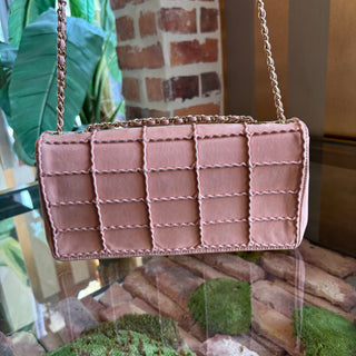 CHANEL Pink Square Quilt Lambskin Flap 2.55