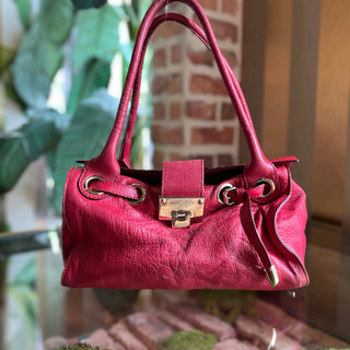 JIMMY CHOO Red Leather Rosalie Satchel