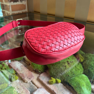 BOTTEGA VENETA Red Nappa Intrecciato Belt Bag
