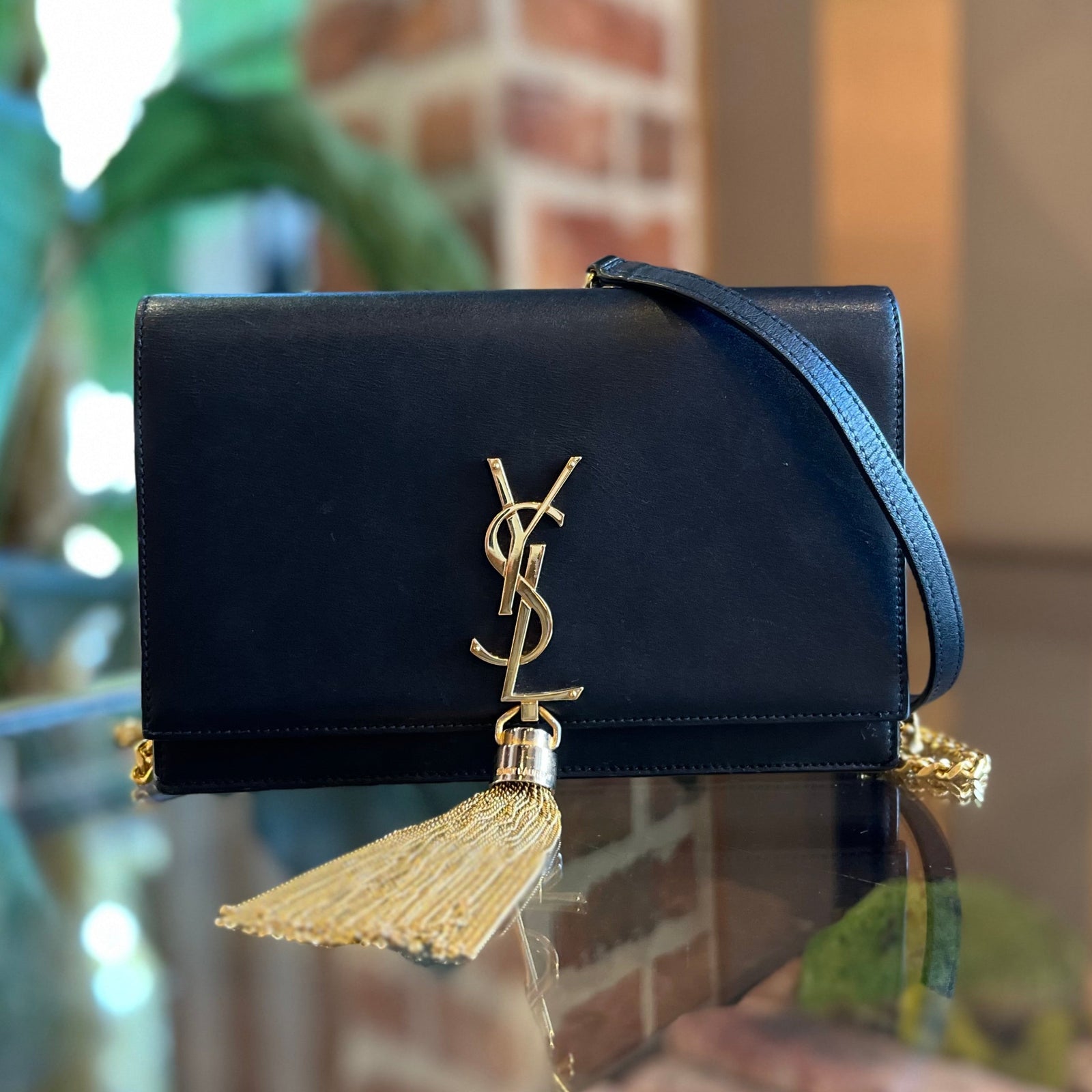 Ysl black bag online with tassel