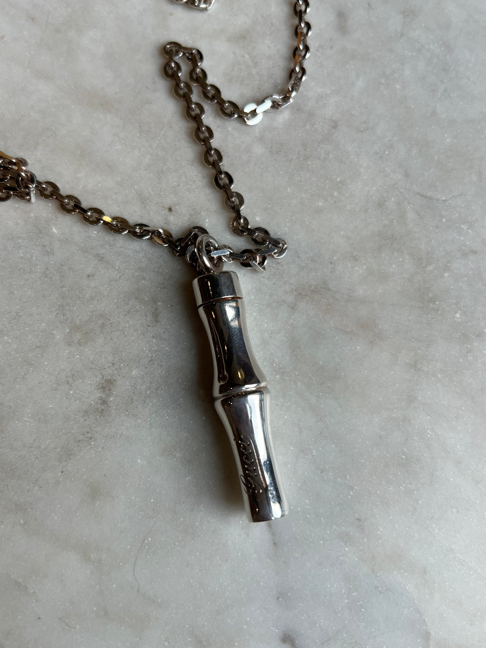 GUCCI Silver Bamboo Necklace