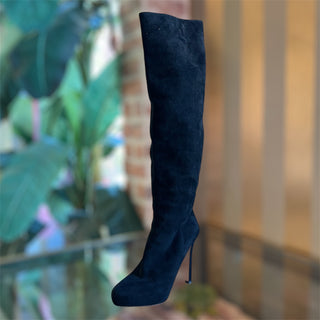 PRADA Black Suede Knee High Boots SZ 38(8US)