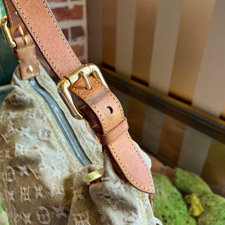 LOUIS VUITTON Baggy PM Green Denim Monogram Shoulder Bag