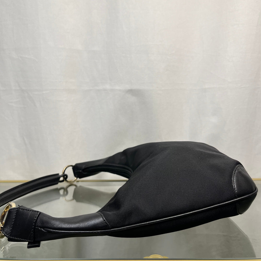 GUCCI Vintage Canvas Black Shoulder Bag