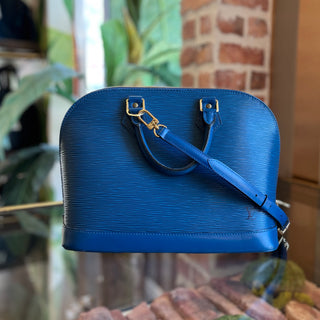 LOUIS VUITTON Toledo Blue Epi Leather Alma PM Bag