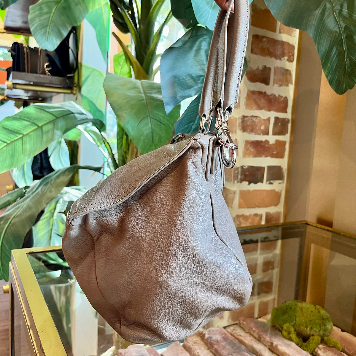 GIVENCHY Beige Leather Pandora Shoulder Bag