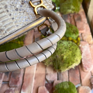 CHLOE Marcie Double Python Skin Leather Handbag