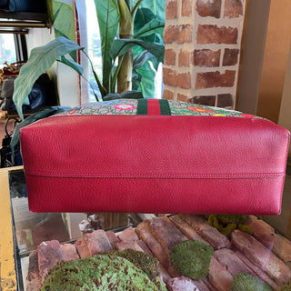 GUCCI Large Red Supreme GG Flora Coated Canvas Ophidia Tote Bag