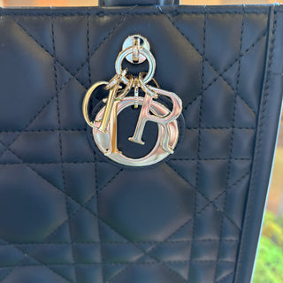 DIOR Small Black Macrocannage Book Tote