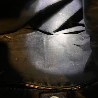 SAINT LAURENT Mombasa Horn Black Leather Vintage Hobo Bag