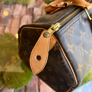 LOUIS VUITTON Speedy 30 Brown Monogram Canvas Satchel Bag