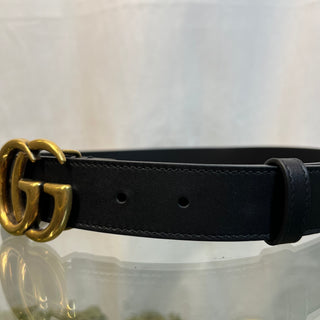 GUCCI Marmont Gold Bucket  Black Belt  85/34