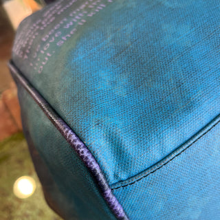LOUIS VUITTON Limited Edition Richard Prince Mixed Blue Monogram Heartbreak Jokes Tote Bag