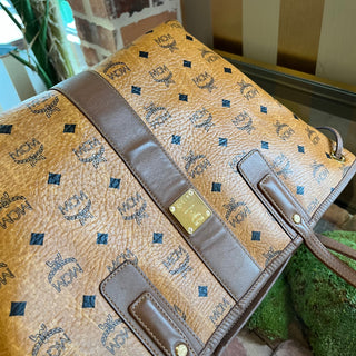 MCM Liz Reversible Cognac Monogram Canvas Tote Bag
