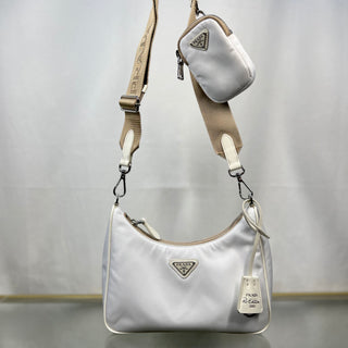 PRADA Re-Edition 2005 White Re-Nylon Shoulder Bag