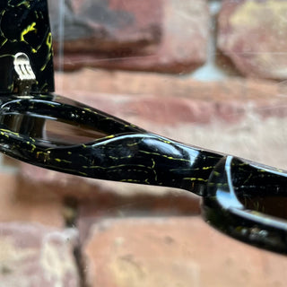 PRADA SPR20Z Black Marble Acetate Oval Eye Sunglasses