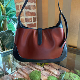 GUCCI Jackie O Burgundy Navy Trim