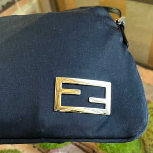 FENDI Black Neoprene Shoulder Bag