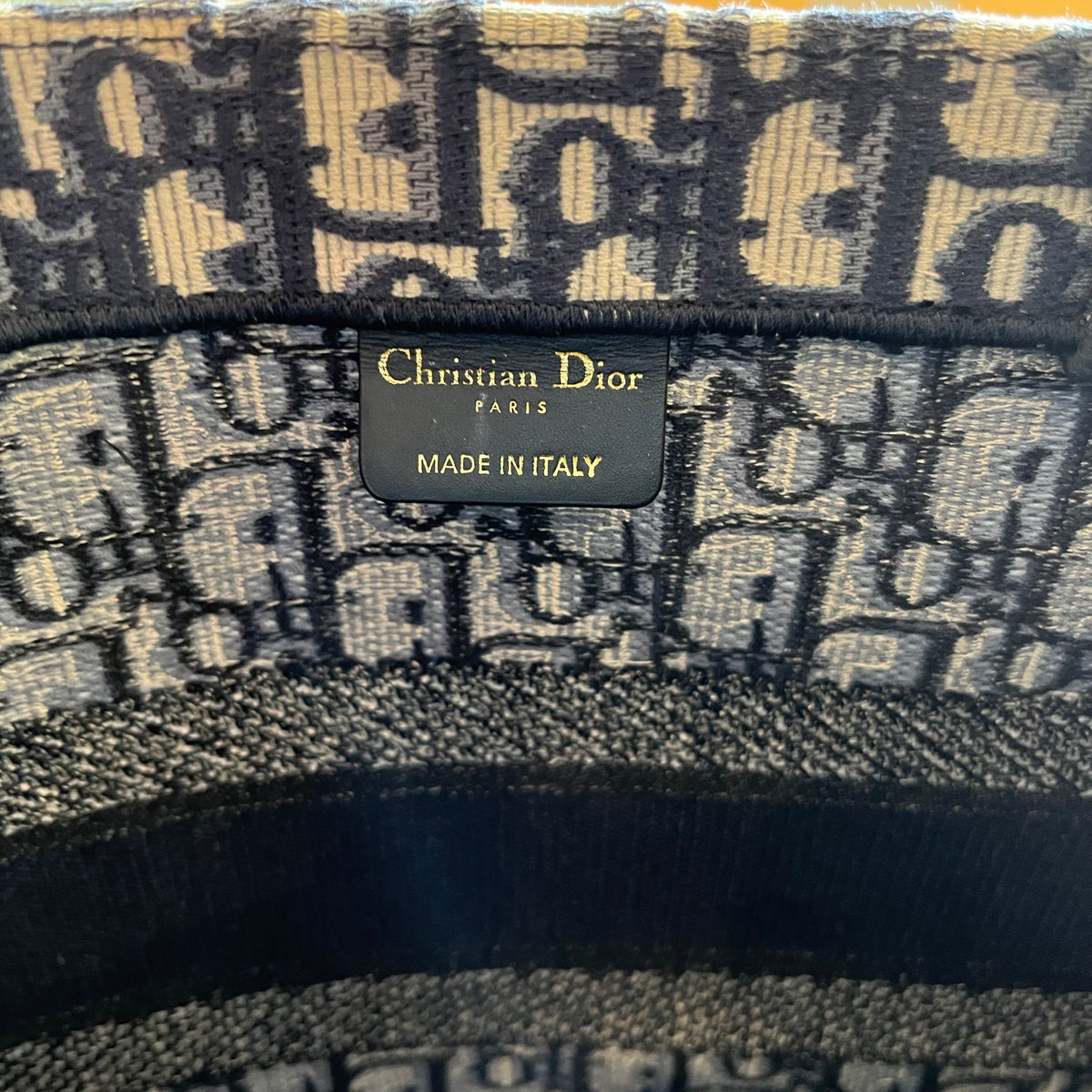 Christian Dior Blue Oblique Canvas Medium Book Tote