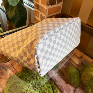 LOUIS VUITTON Neverfull MM Damier Azur Canvas Tote Bag