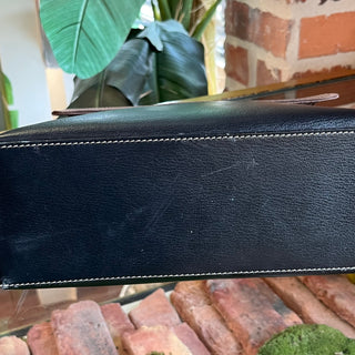 LOEWE Velazquez Black Handbag with Gold Top Handle