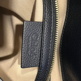 CHLOE Marcie Black Grained Leather Hobo Tall